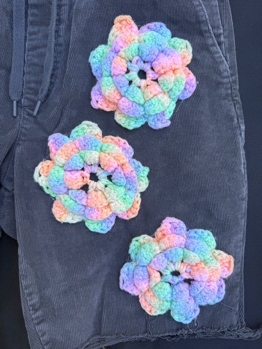 Crochet granny square shorts
