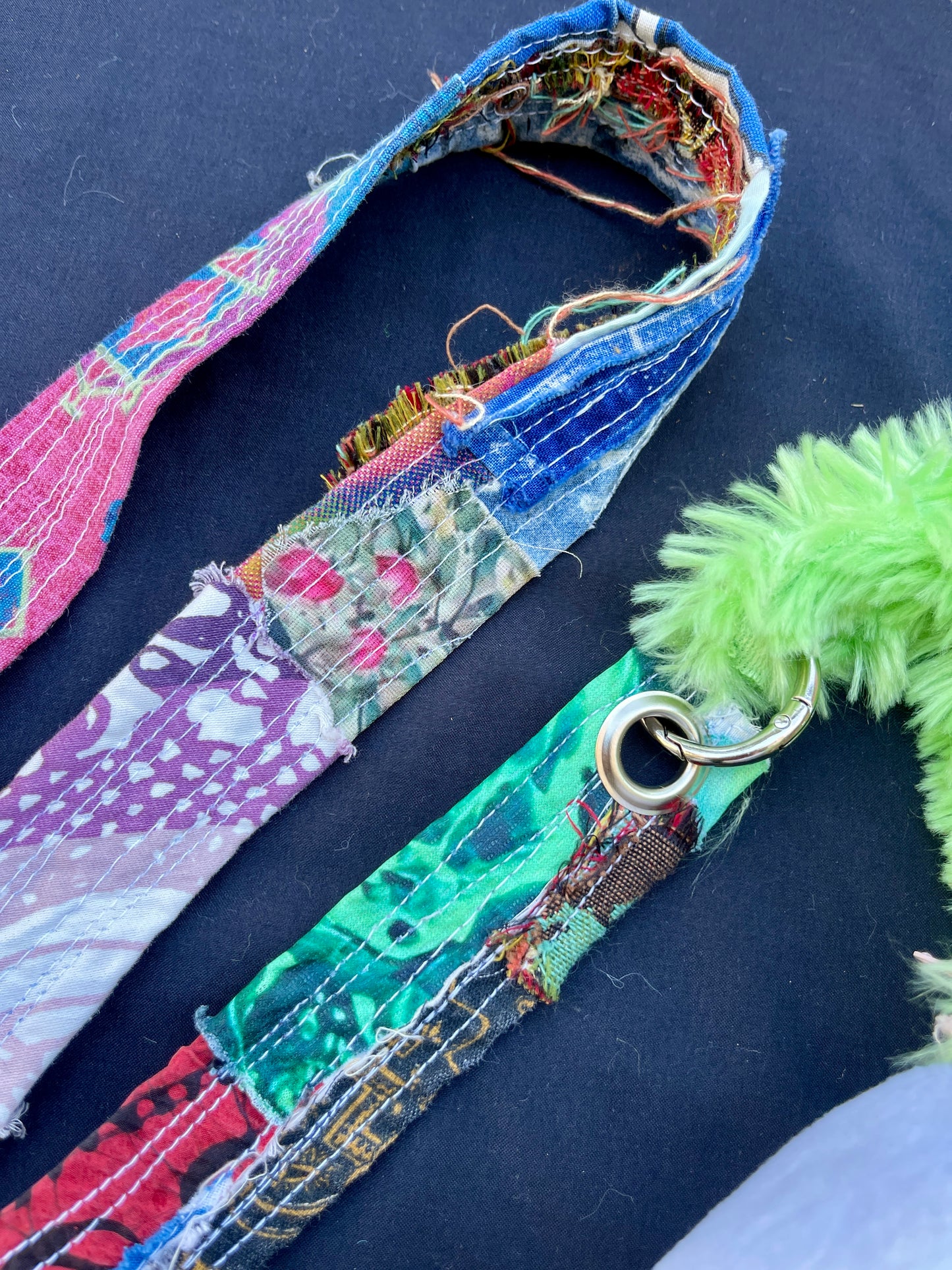 Hello Kitty + fuzzy green hybrid mini side bag