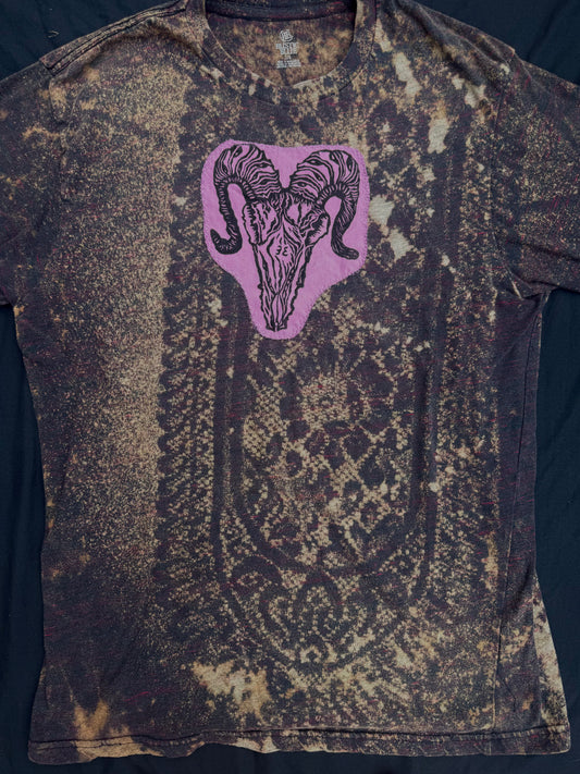 All seeing billy skull bleach dyed t shirt