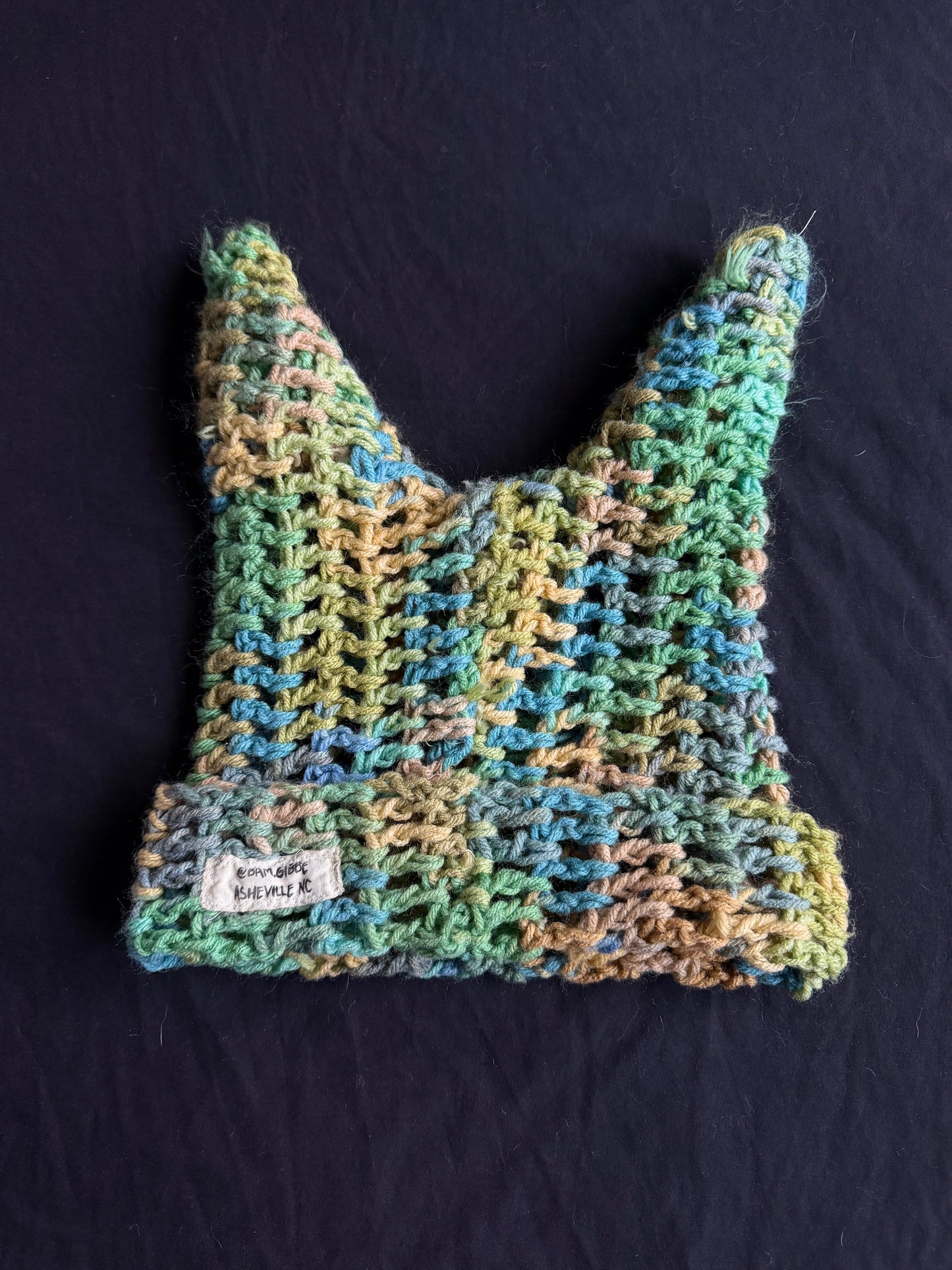 Crochet eyeball patch hat
