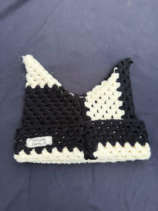 Crochet eyeball patch hat