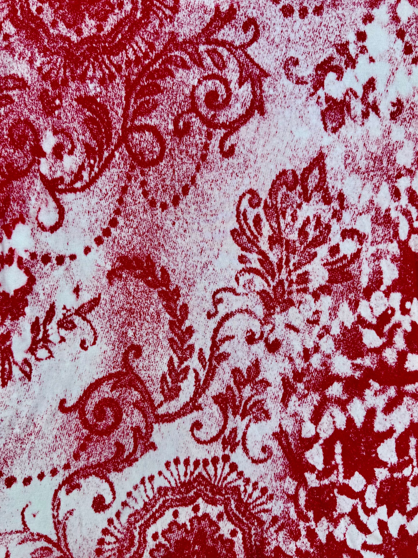 Polar bear skull patch bleach dyed t-shirt