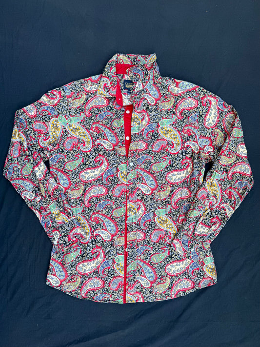 Marge Simpson Tipper button up paisley shirt