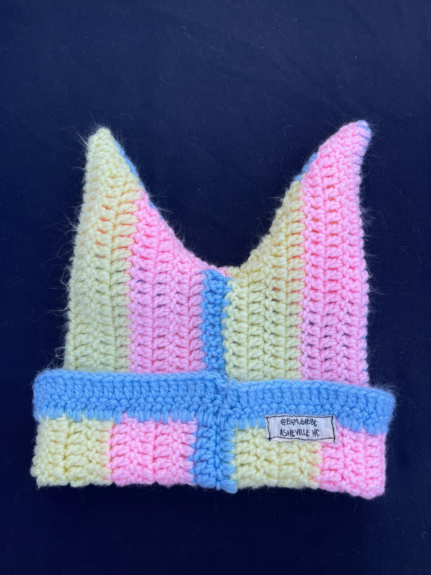 Crochet eyeball patch hat