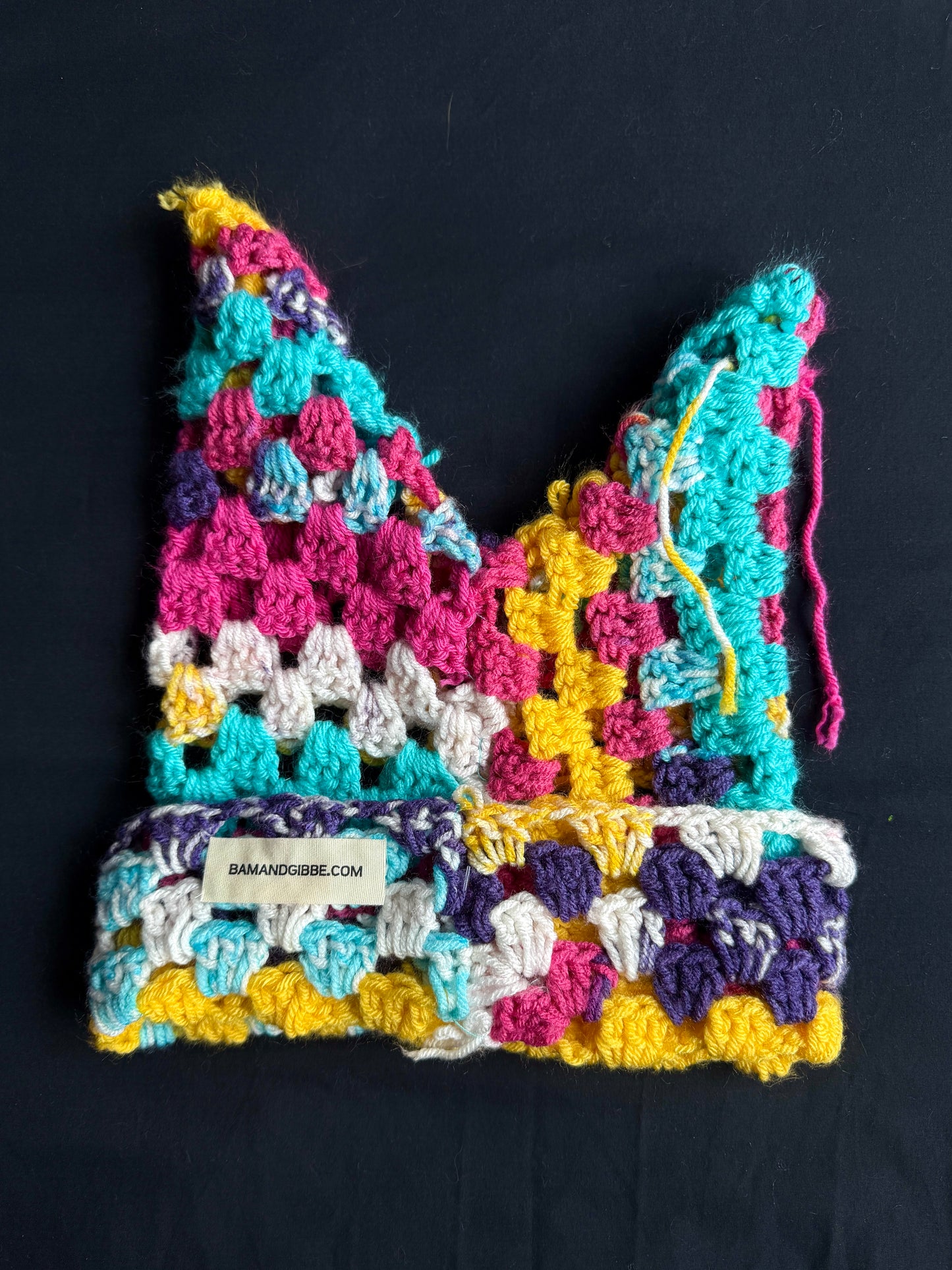 Crochet eyeball patch hat