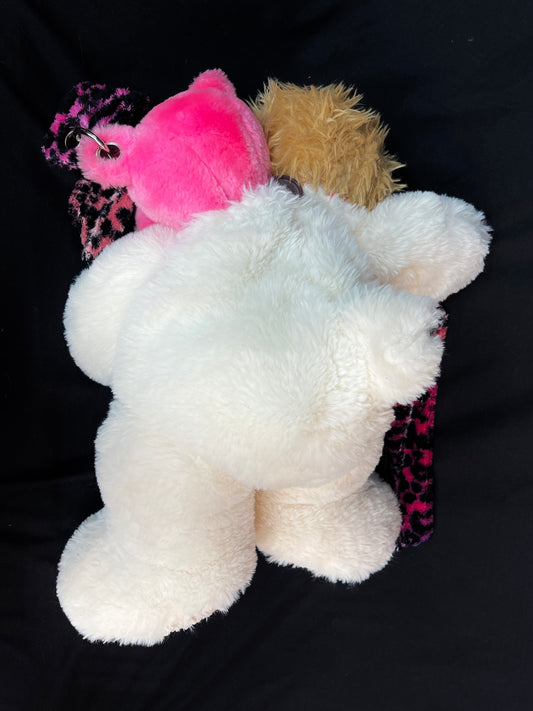 Sloth, Pink Panther + sequin bear side bag
