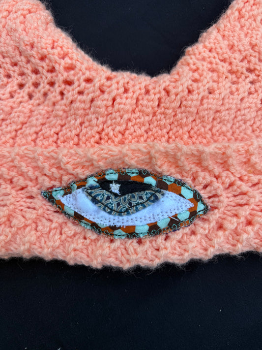 Crochet eyeball patch hat