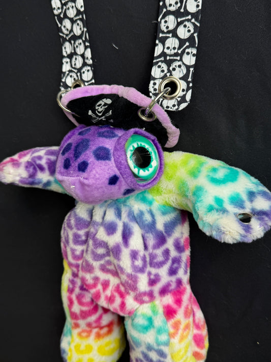 Pirate turtle + rainbow leopard hybrid side bag