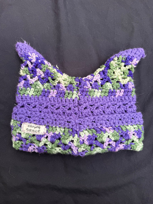 Crochet spiral patch hat