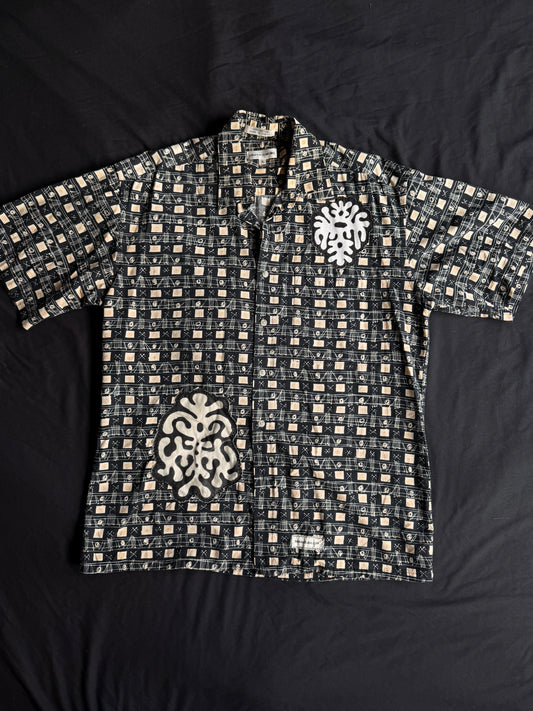 Clown + shapes button up short sleeve