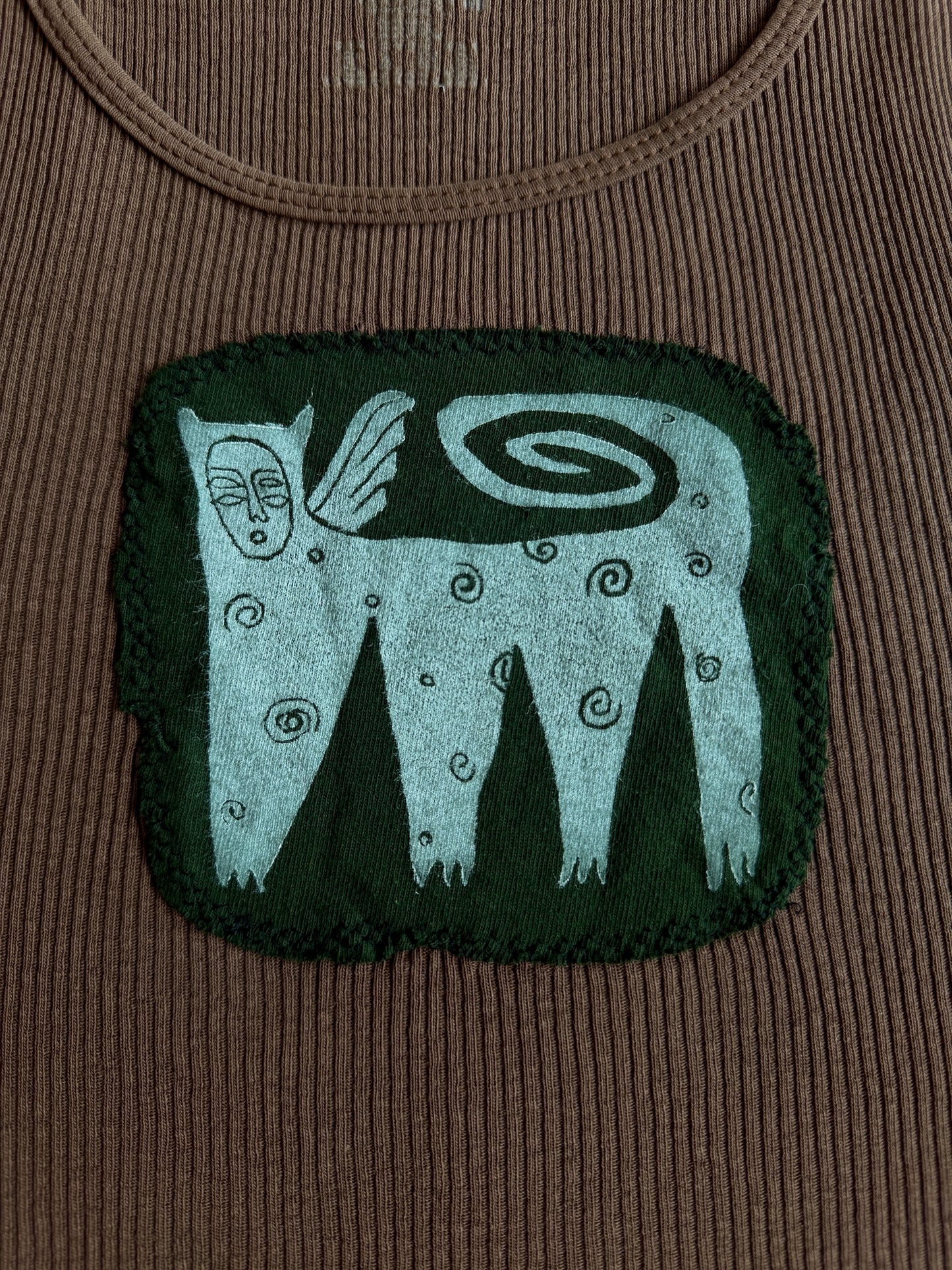Spiral friend patch tank top