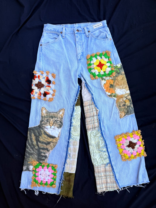 Cat granny square pants