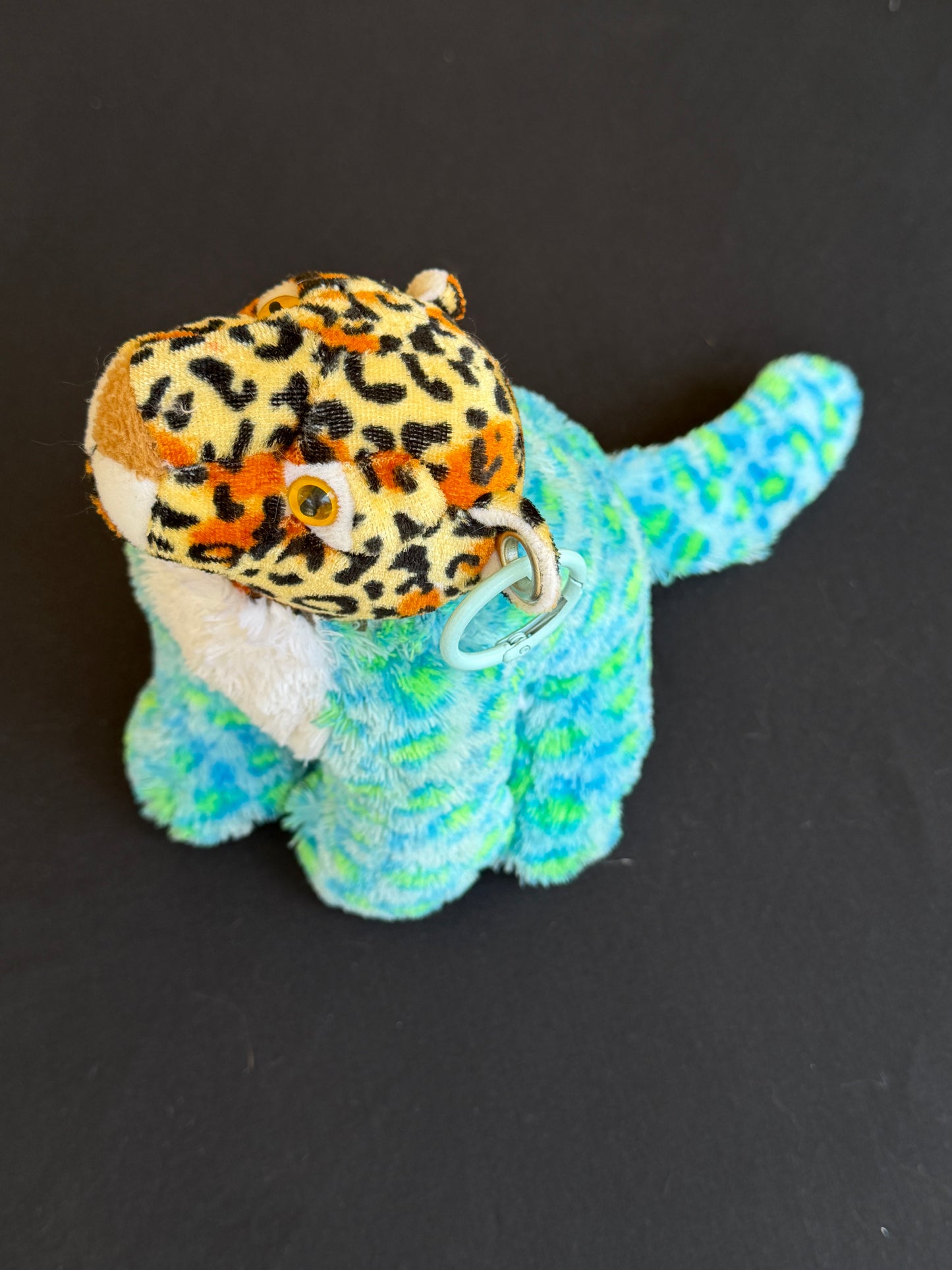 Leopard + green & blue leopard keychain buddy