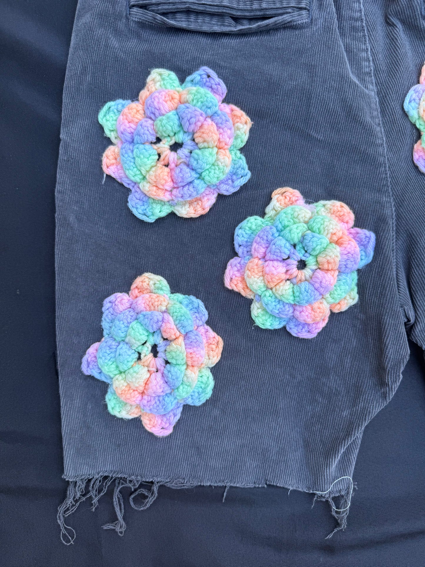 Crochet granny square shorts