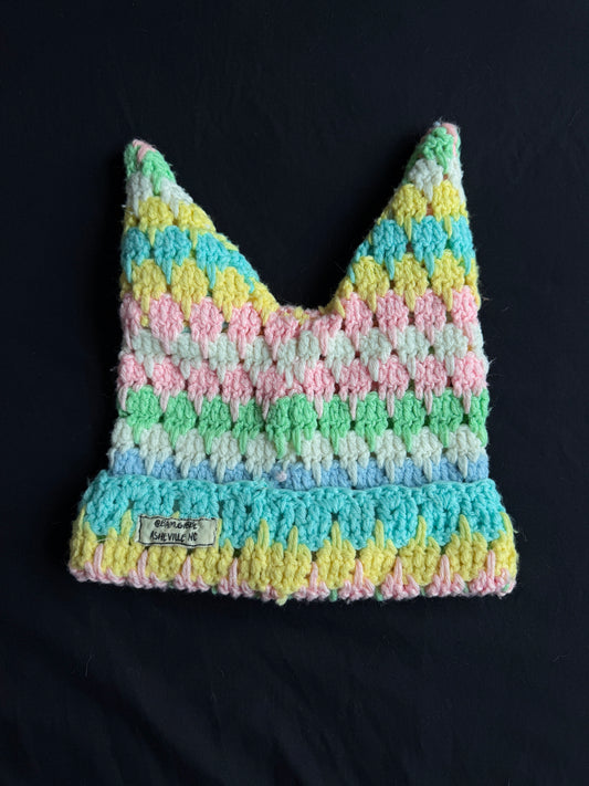 Crochet eyeball patch hat