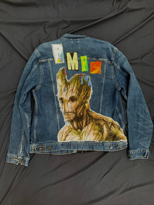 BMFS x Groot patched jean jacket