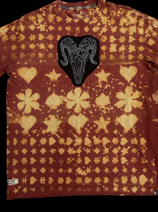 All seeing billy skull bleach dyed t shirt