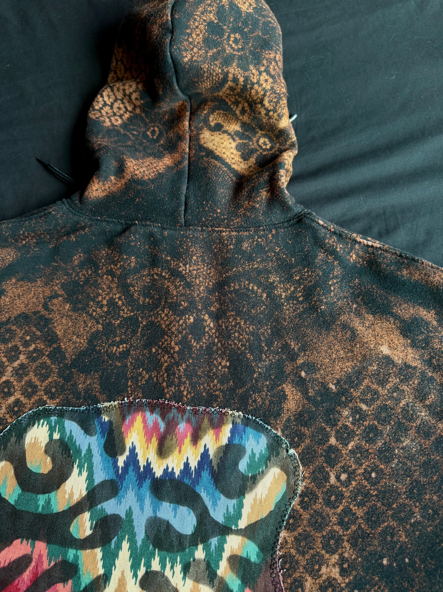 Butterfly + shape bleach dyed hoodie