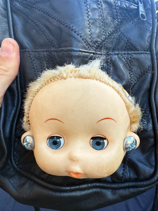 Leather patchwork baby bag