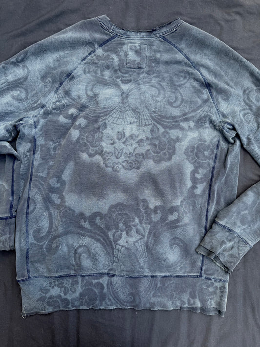 Third eye doily tattered punk/ cottage core sweatshirt