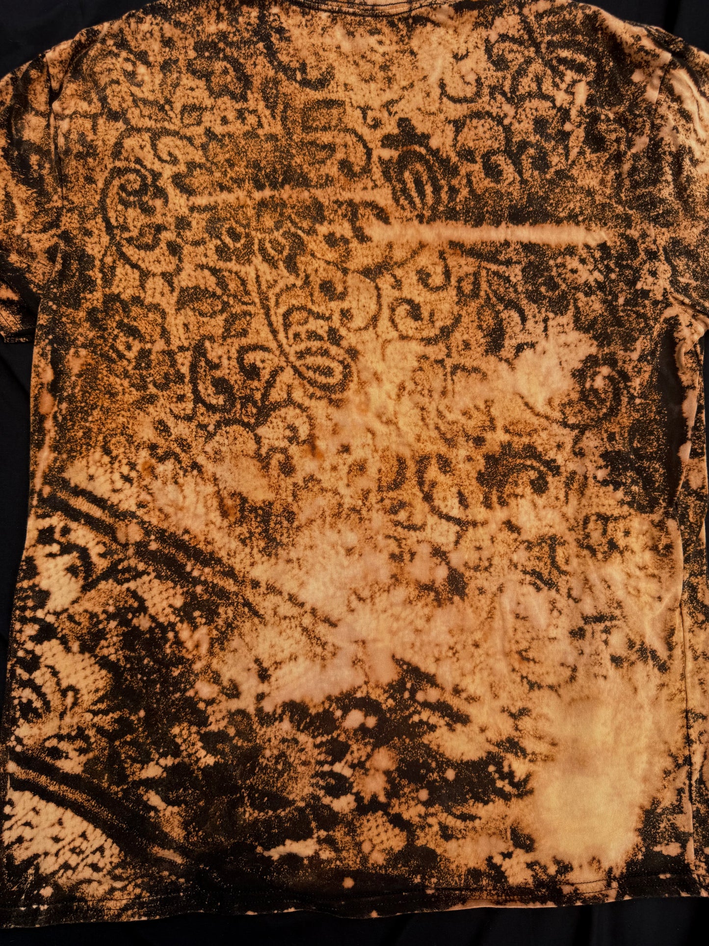 Moth man patch bleach dyed t shirt