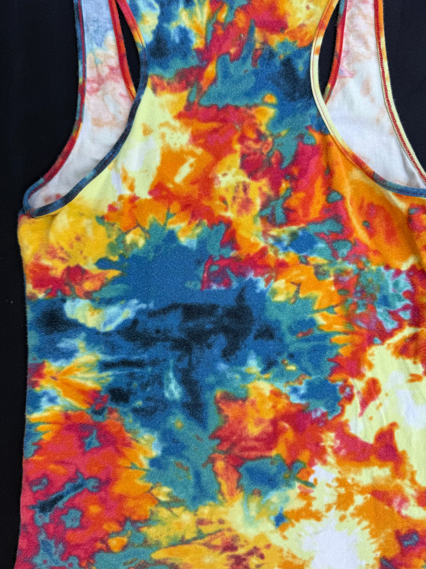 Polar bear skull patch tie dye tank top