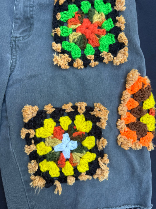 Crochet granny square shorts