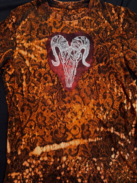 All seeing billy skull bleach dyed t shirt