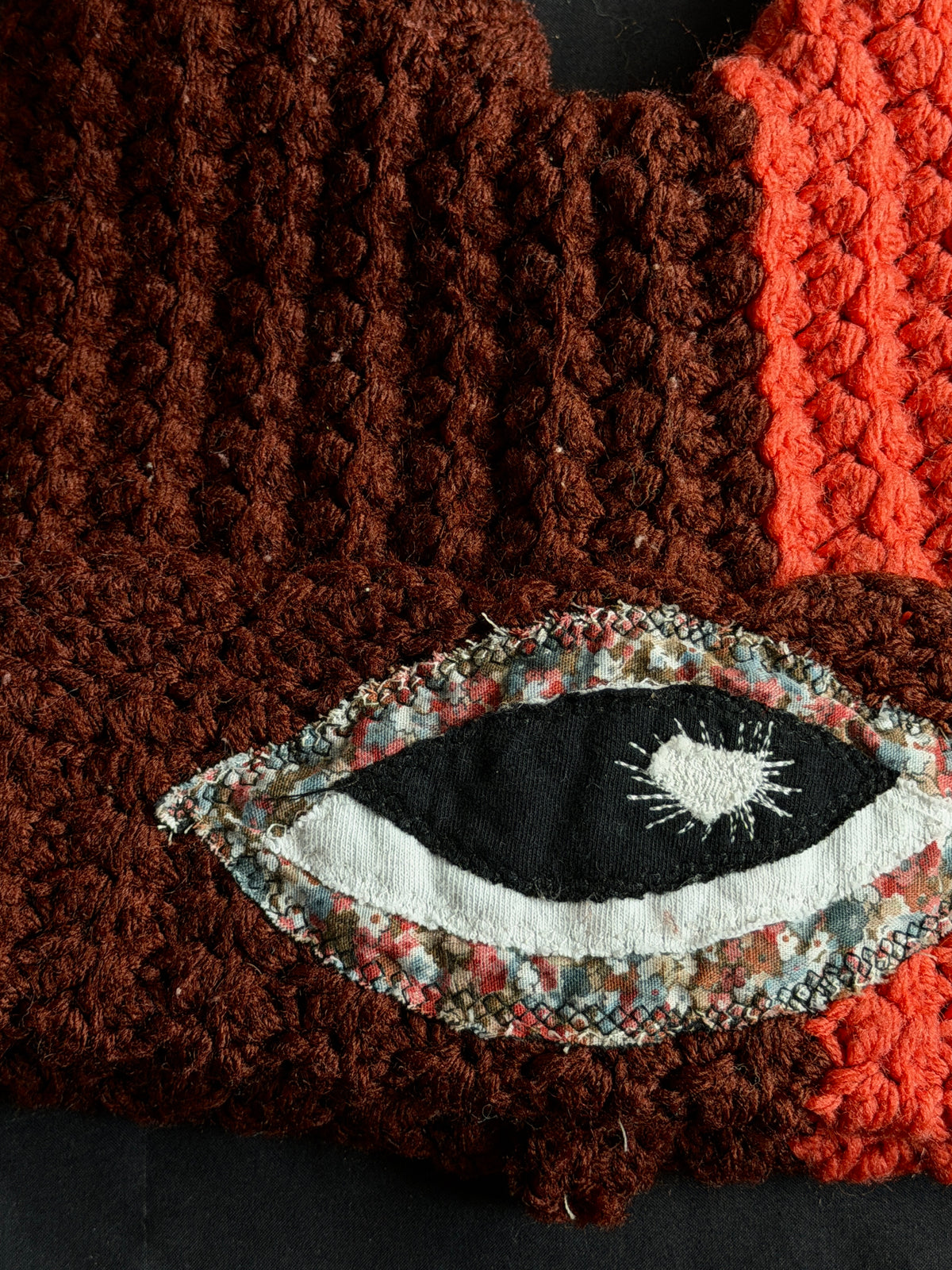 Crochet eyeball hat