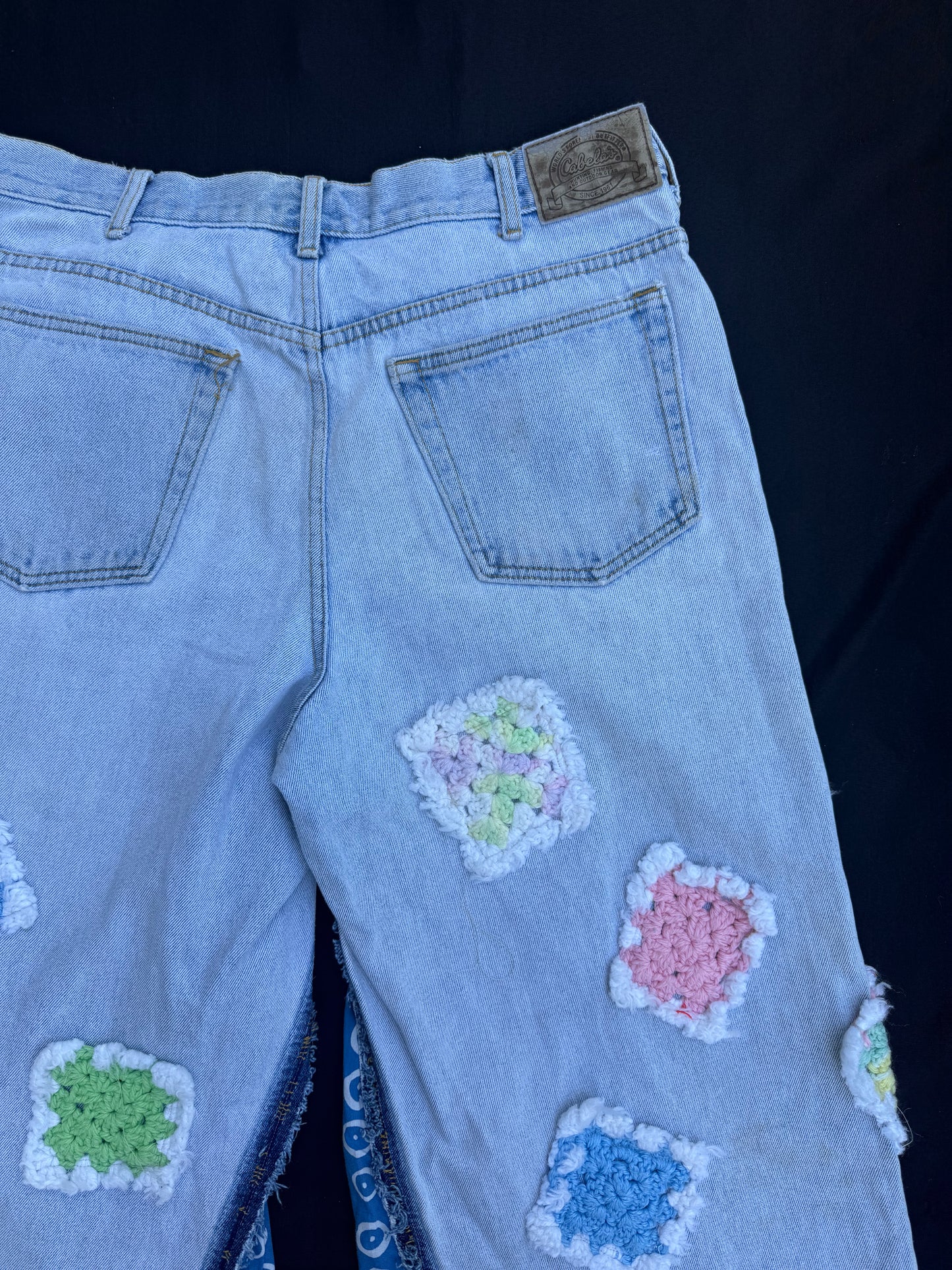 Crochet granny square jeans