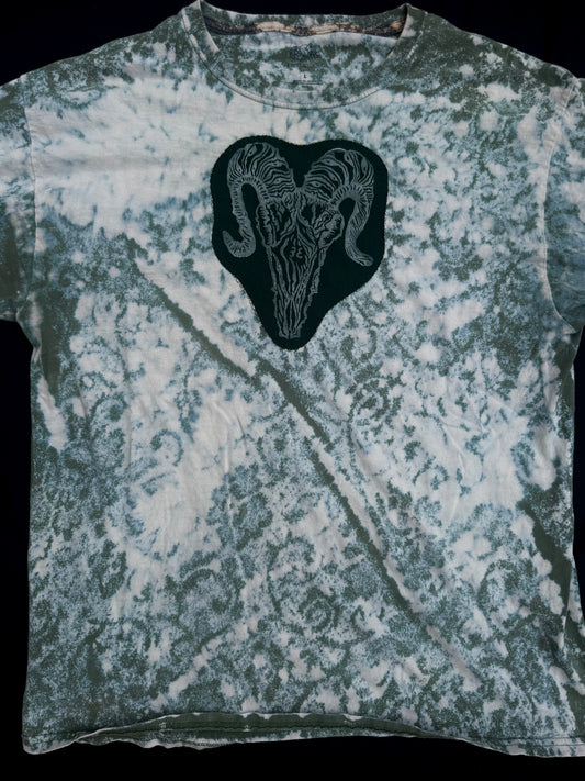 All seeing billy skull bleach dyed t shirt