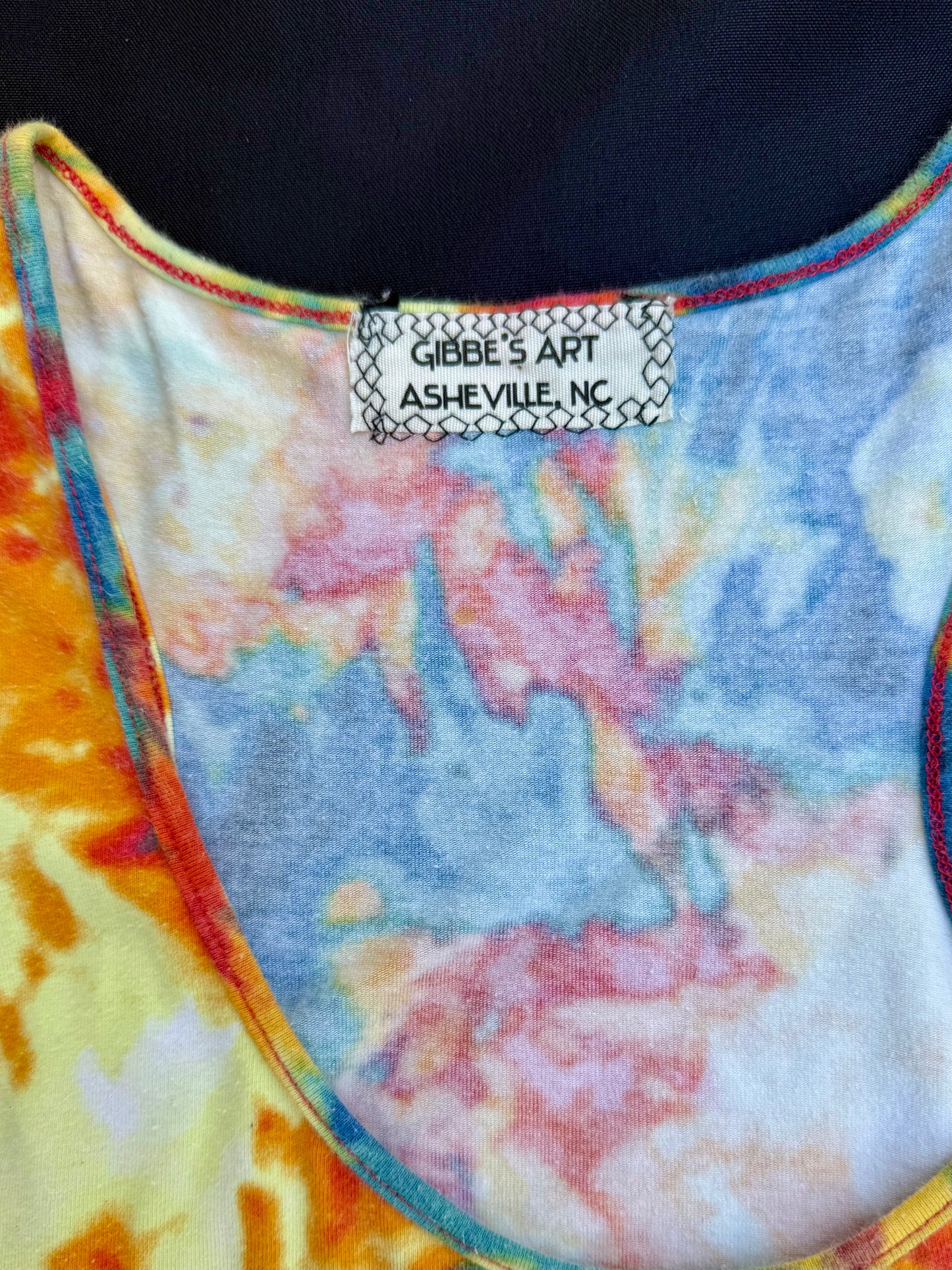 Polar bear skull patch tie dye tank top