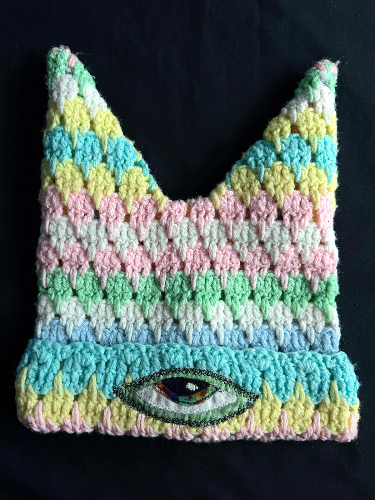 Crochet eyeball hat