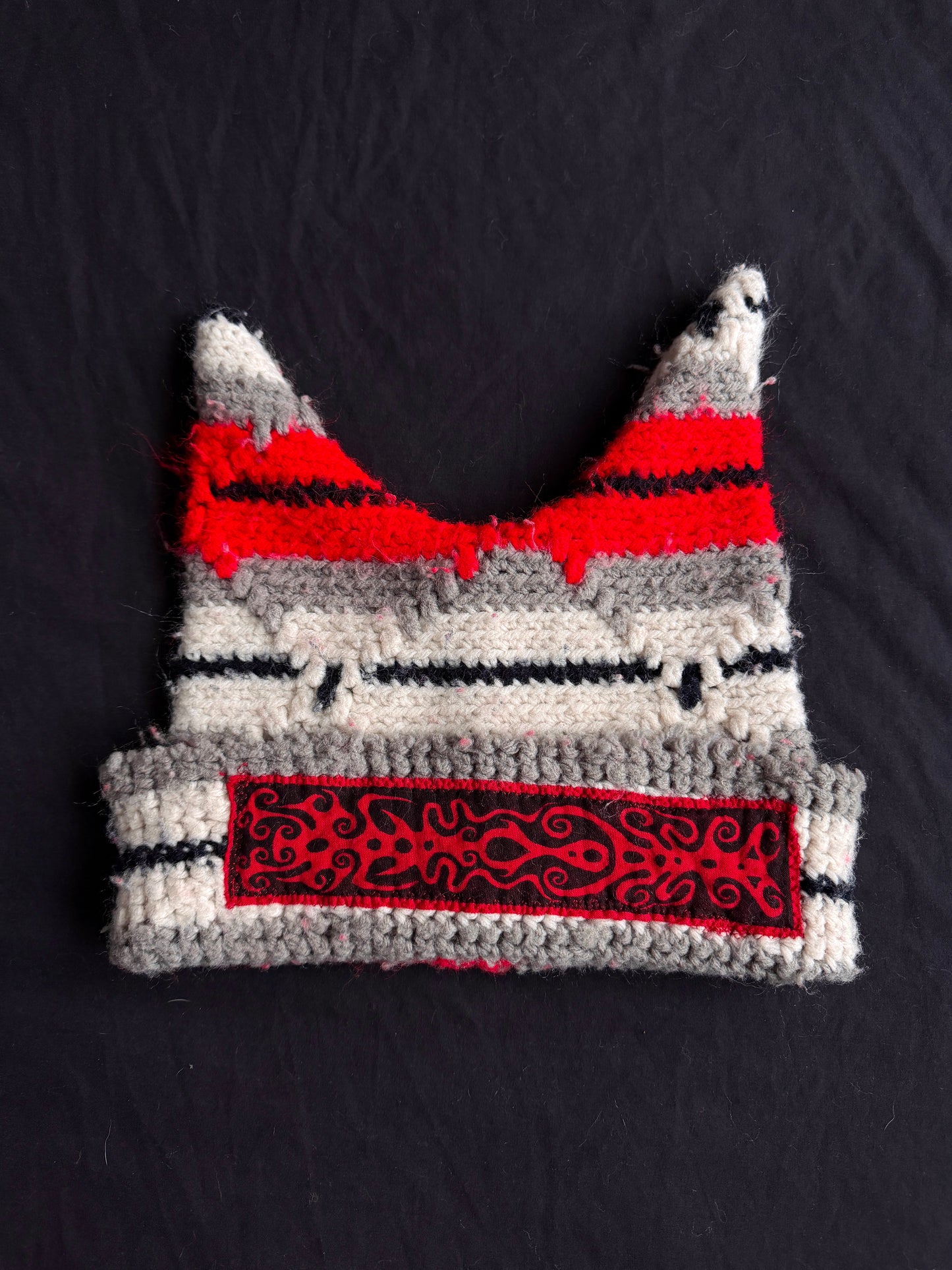 Crochet eyeball patch hat