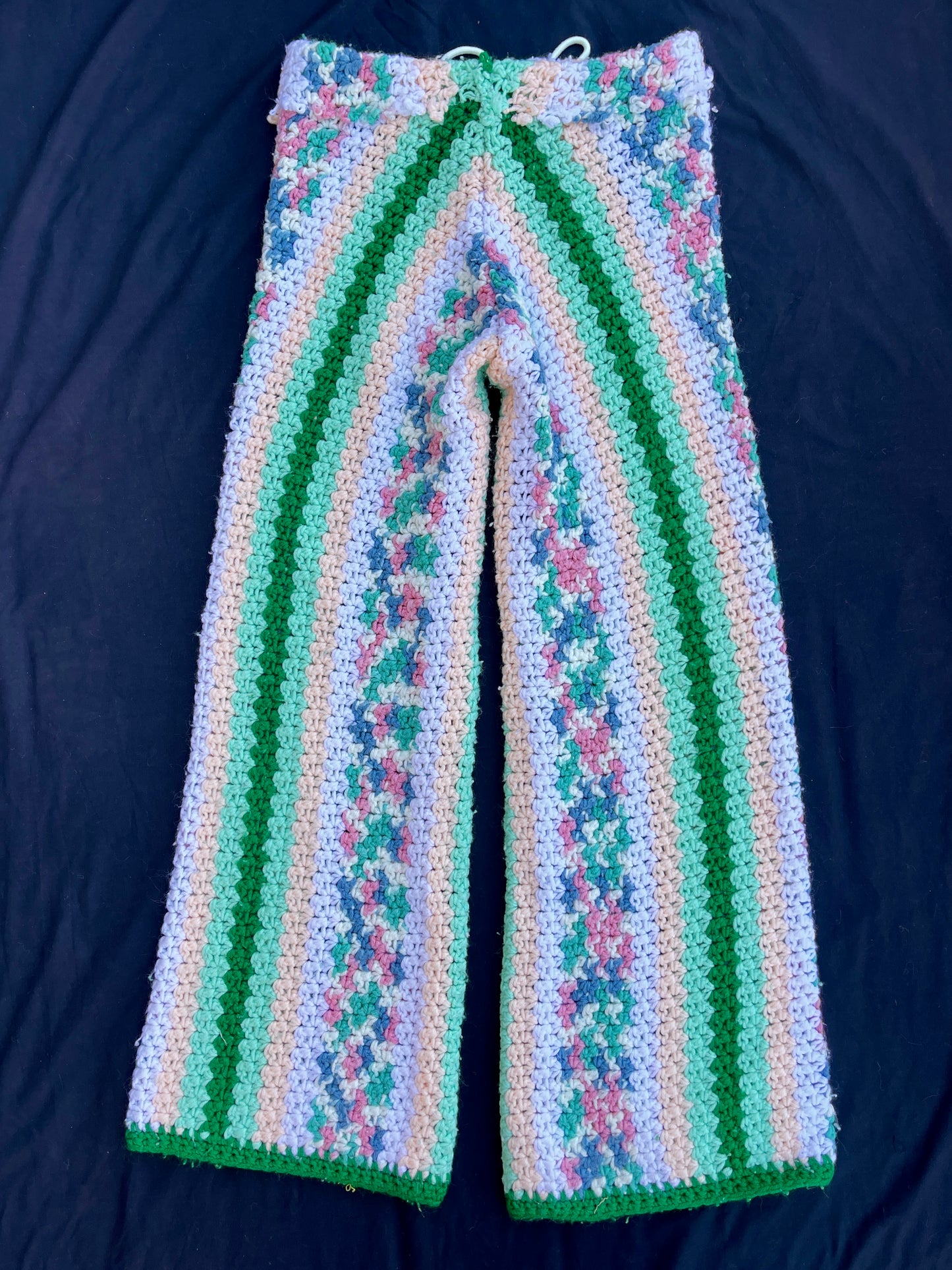 Sea foam crochet pants