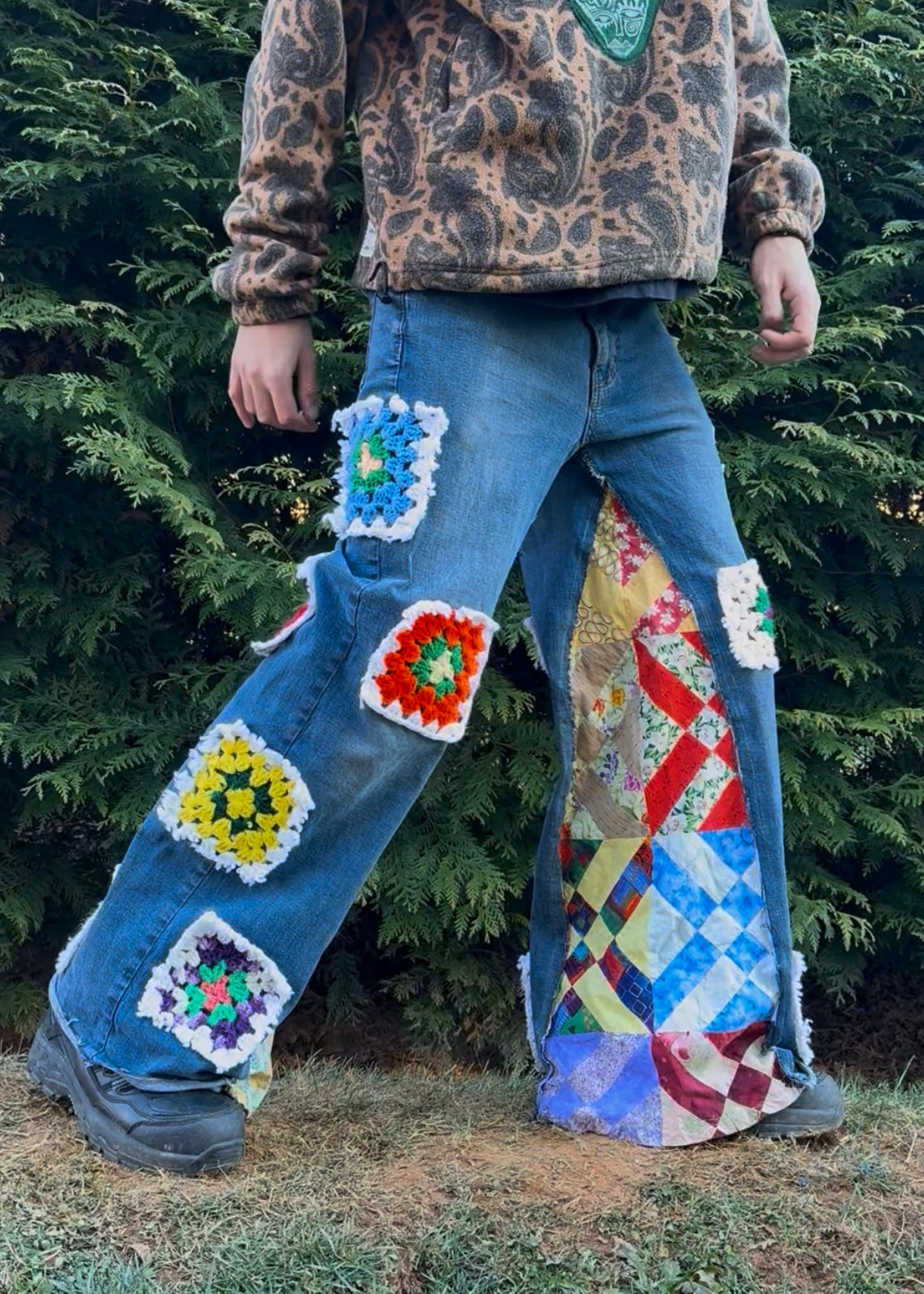 Western granny square pants