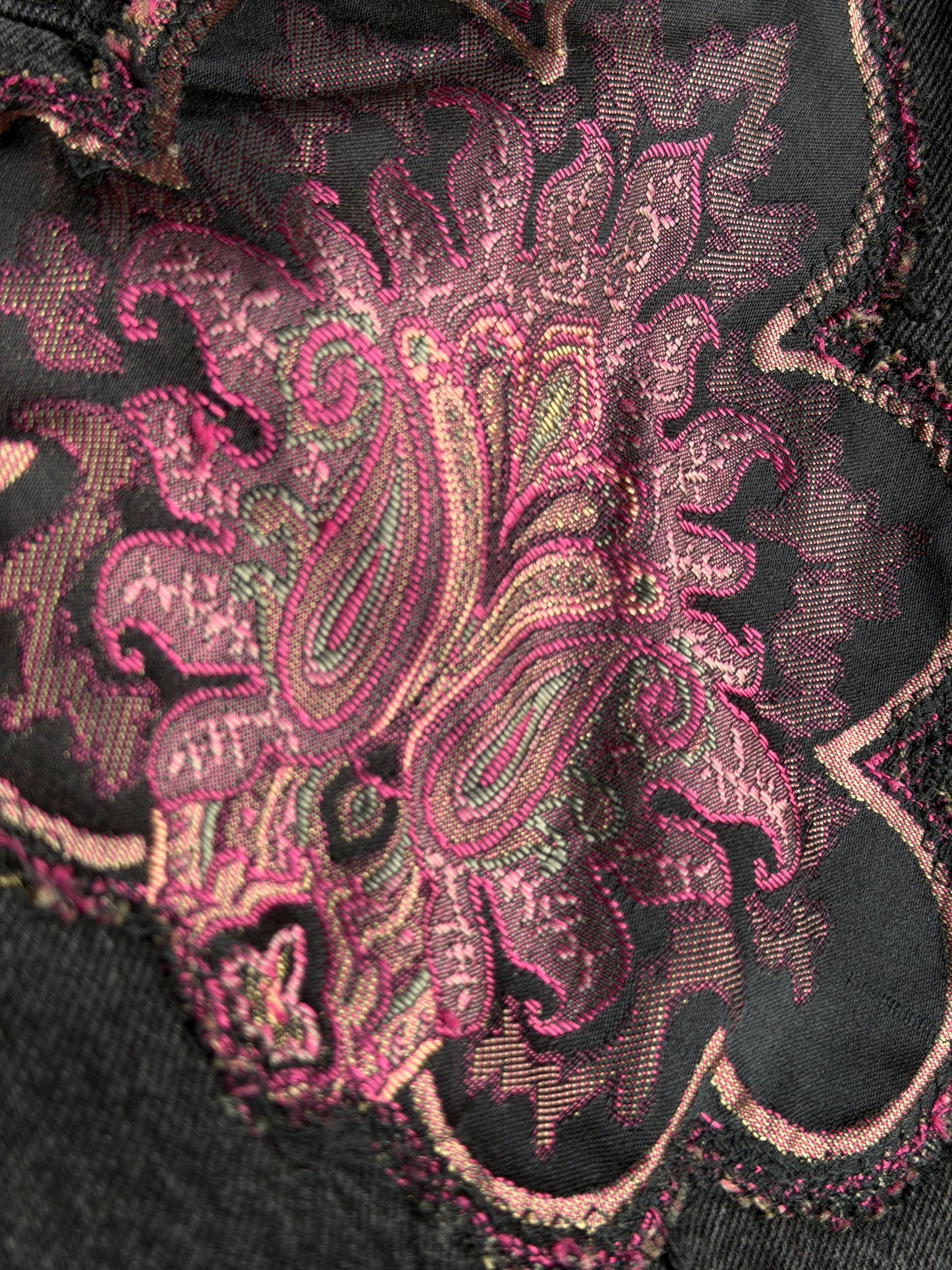 Purple magic black jean shorts