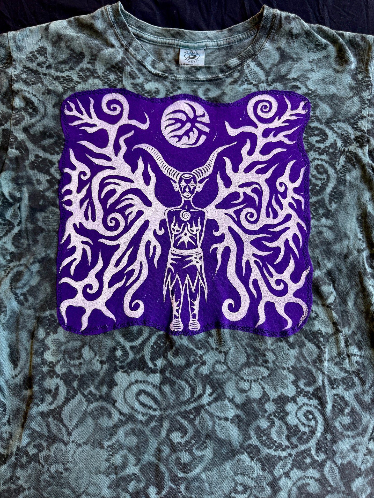 Moon goddess spray painted t-shirt