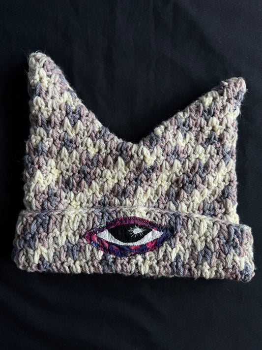 Crochet eyeball hat