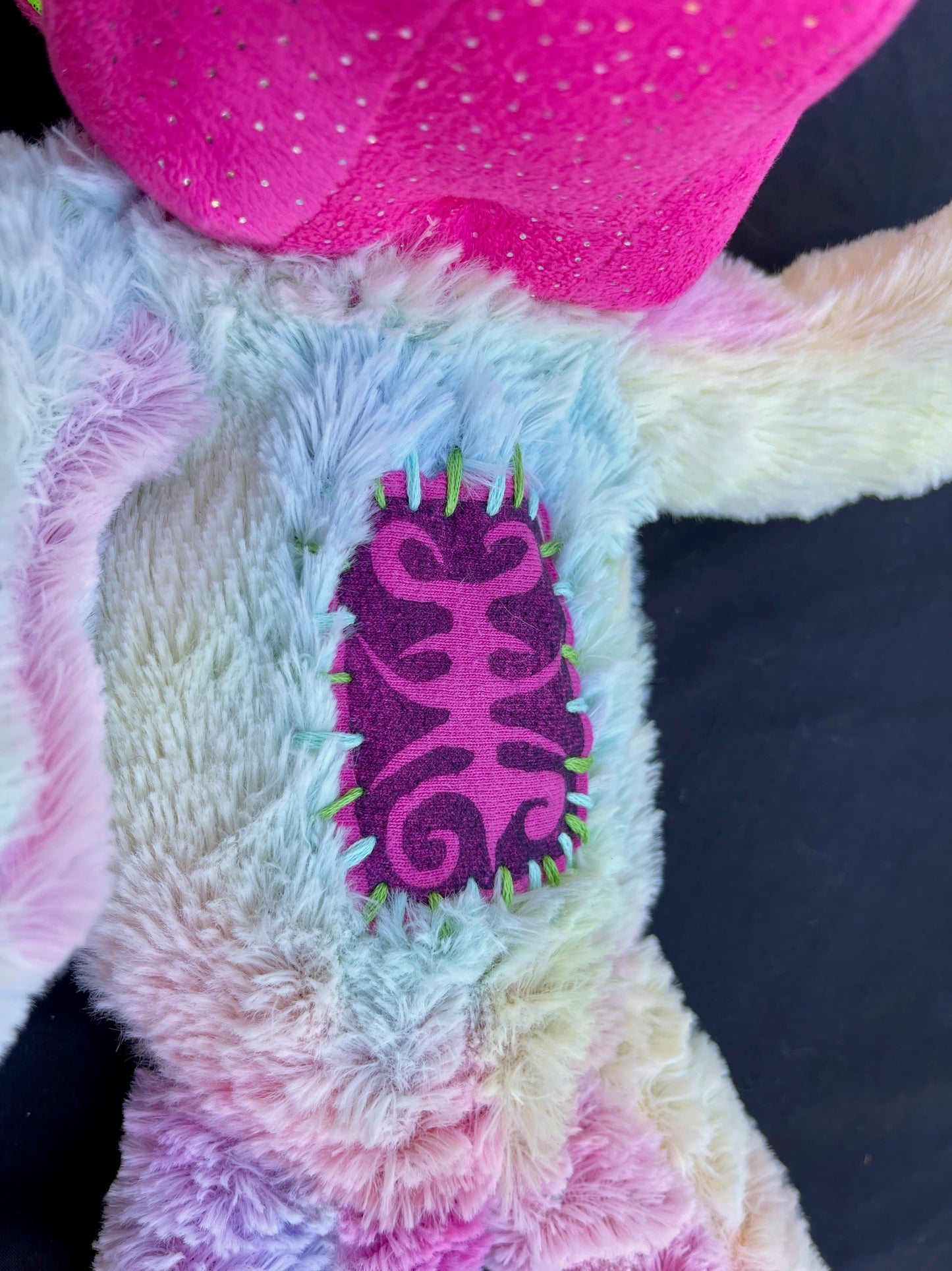 Dragon + rainbow bear hybrid side bag