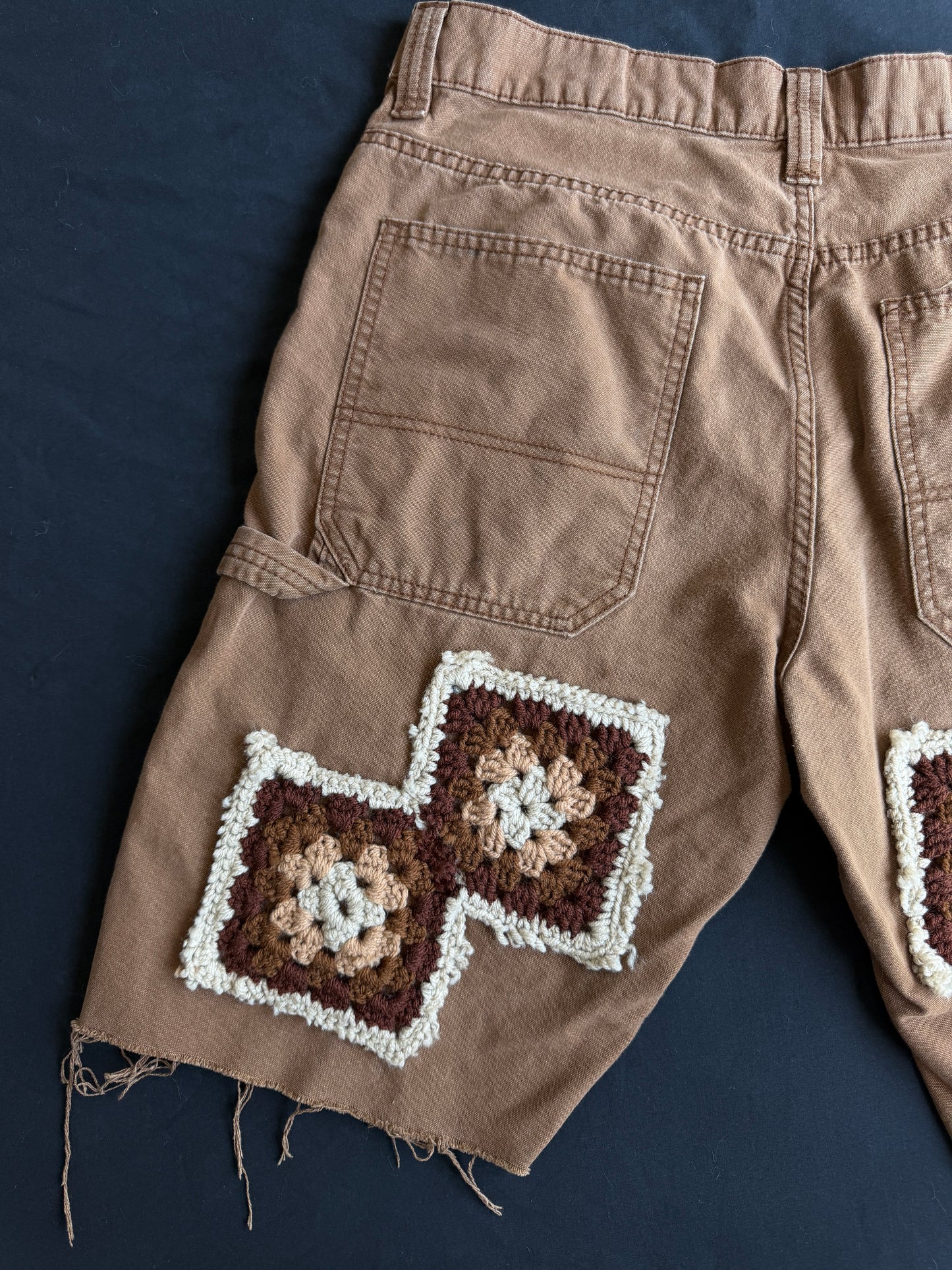 Crochet granny square shorts
