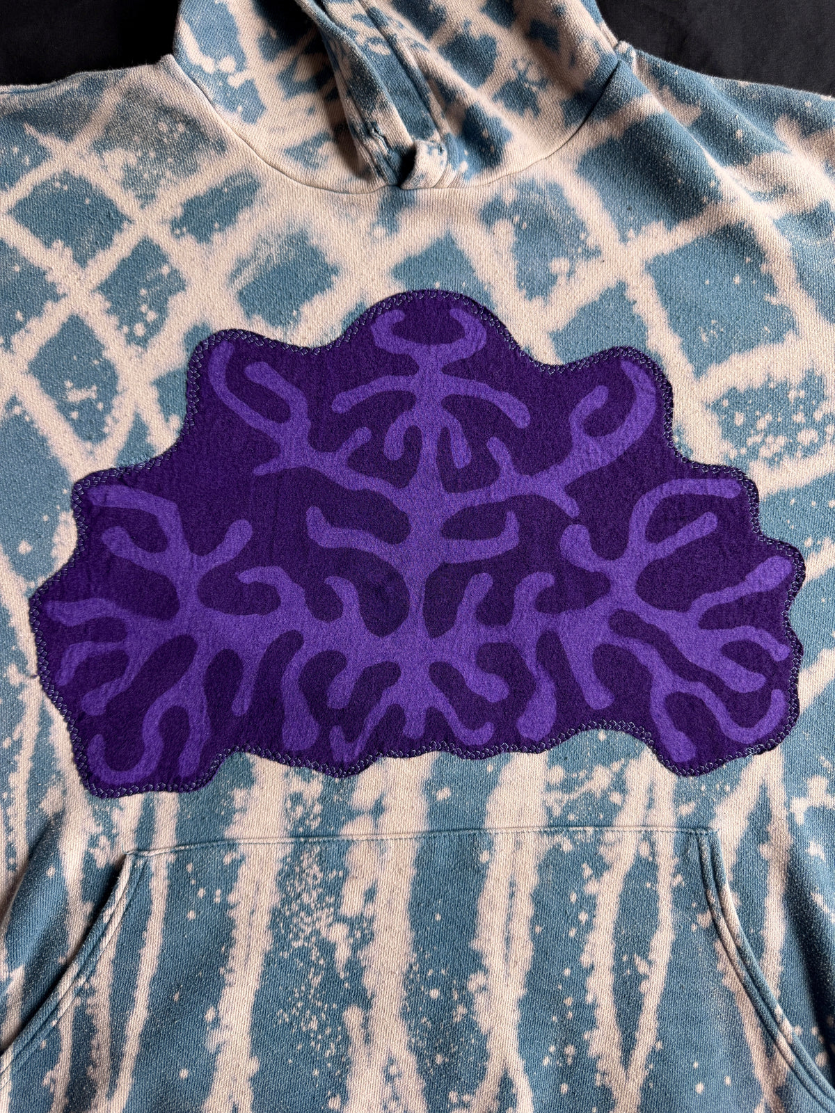 Clown bleach dyed hoodie