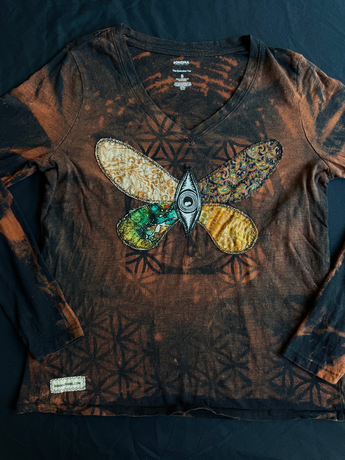 Butterfly bleach dyed long sleeve