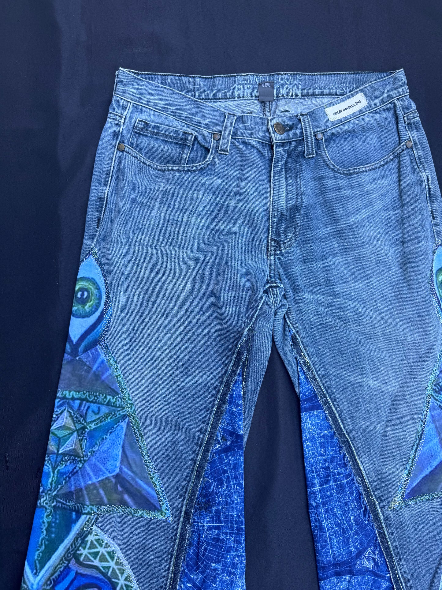 Jesse James astral pharaoh patch jeans