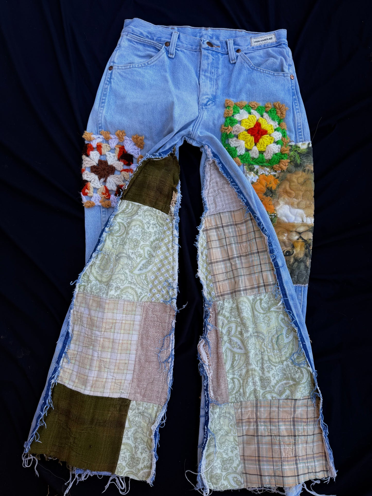 Cat granny square pants
