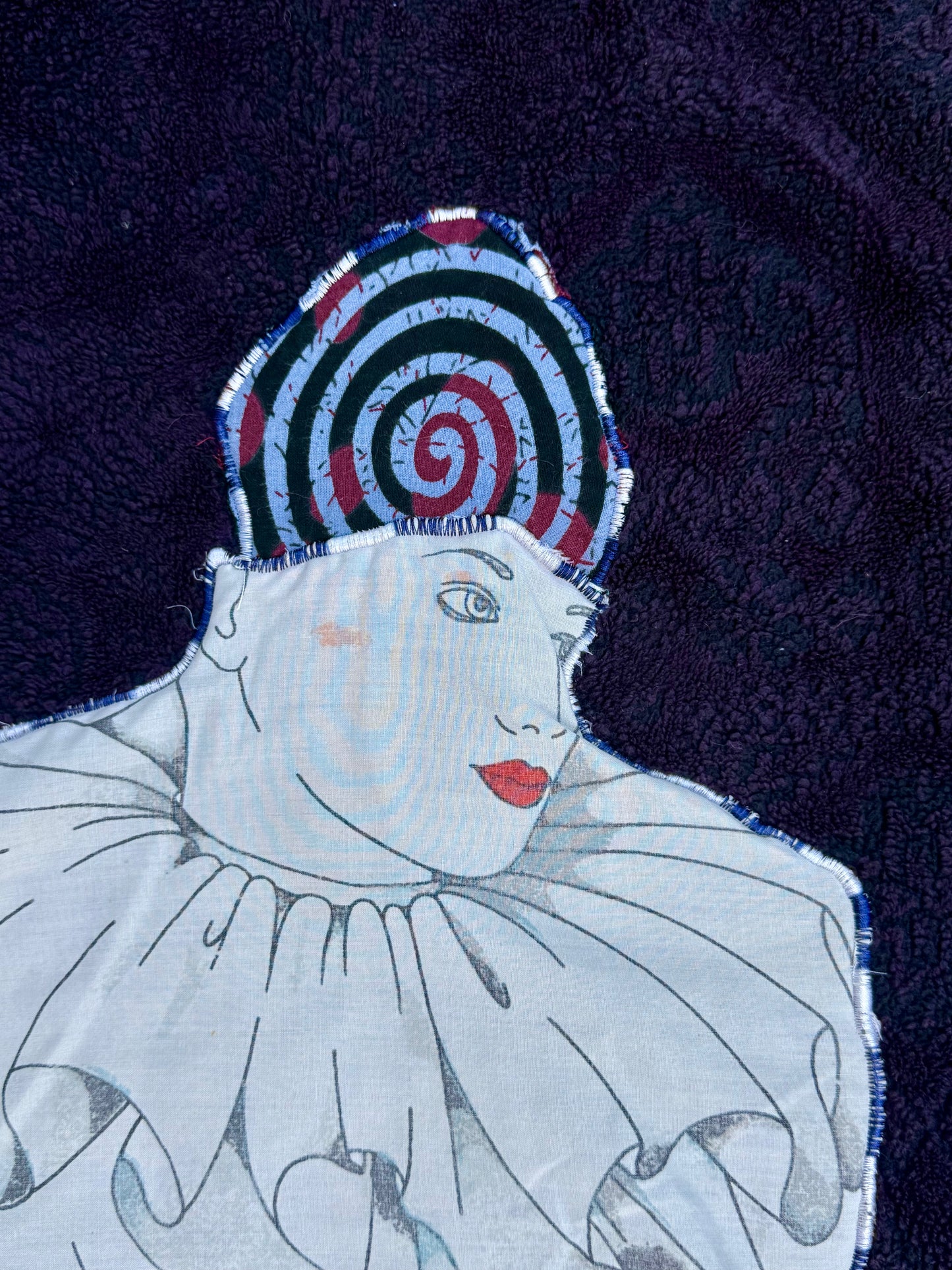 Clown spiral head patch zip up sweatshirt