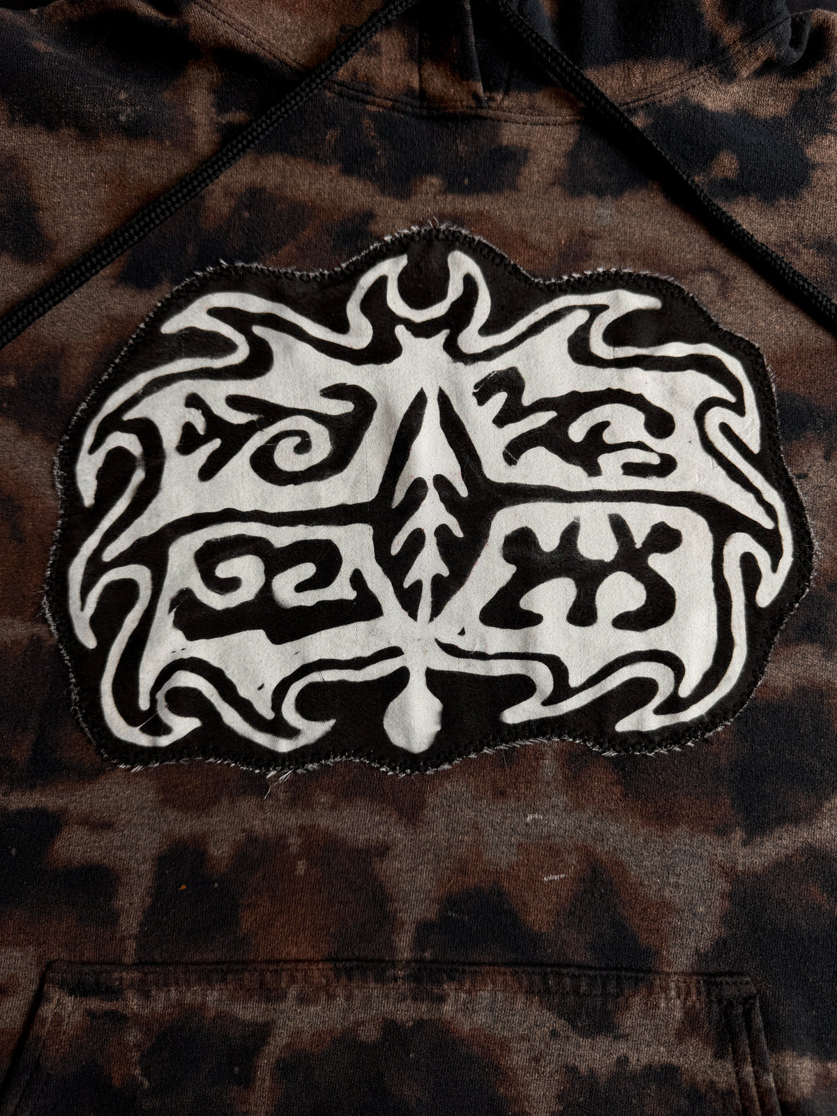 Gargoyle bleach dyed hoodie￼