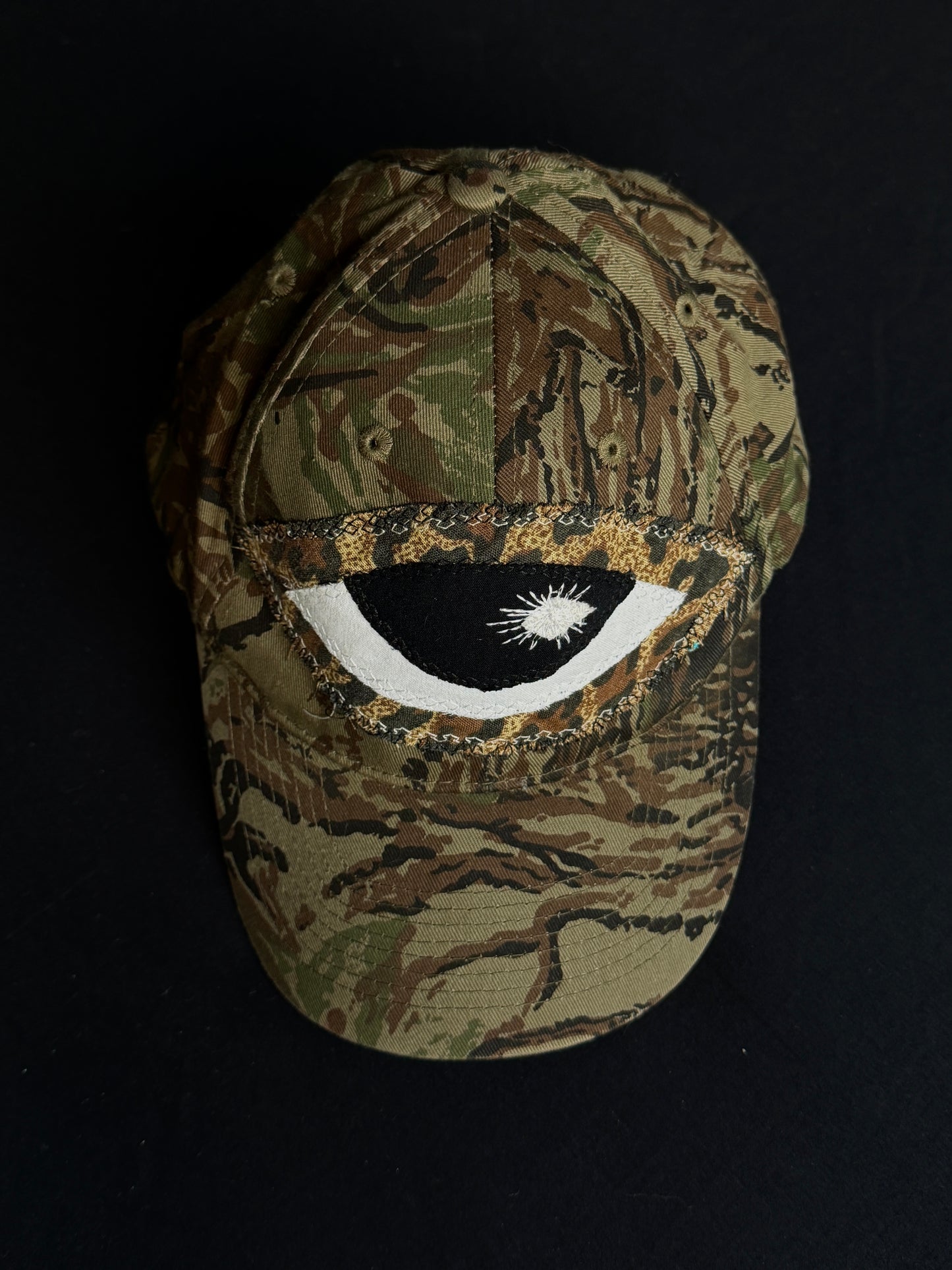 Upcycled Camo Eyeball Hat