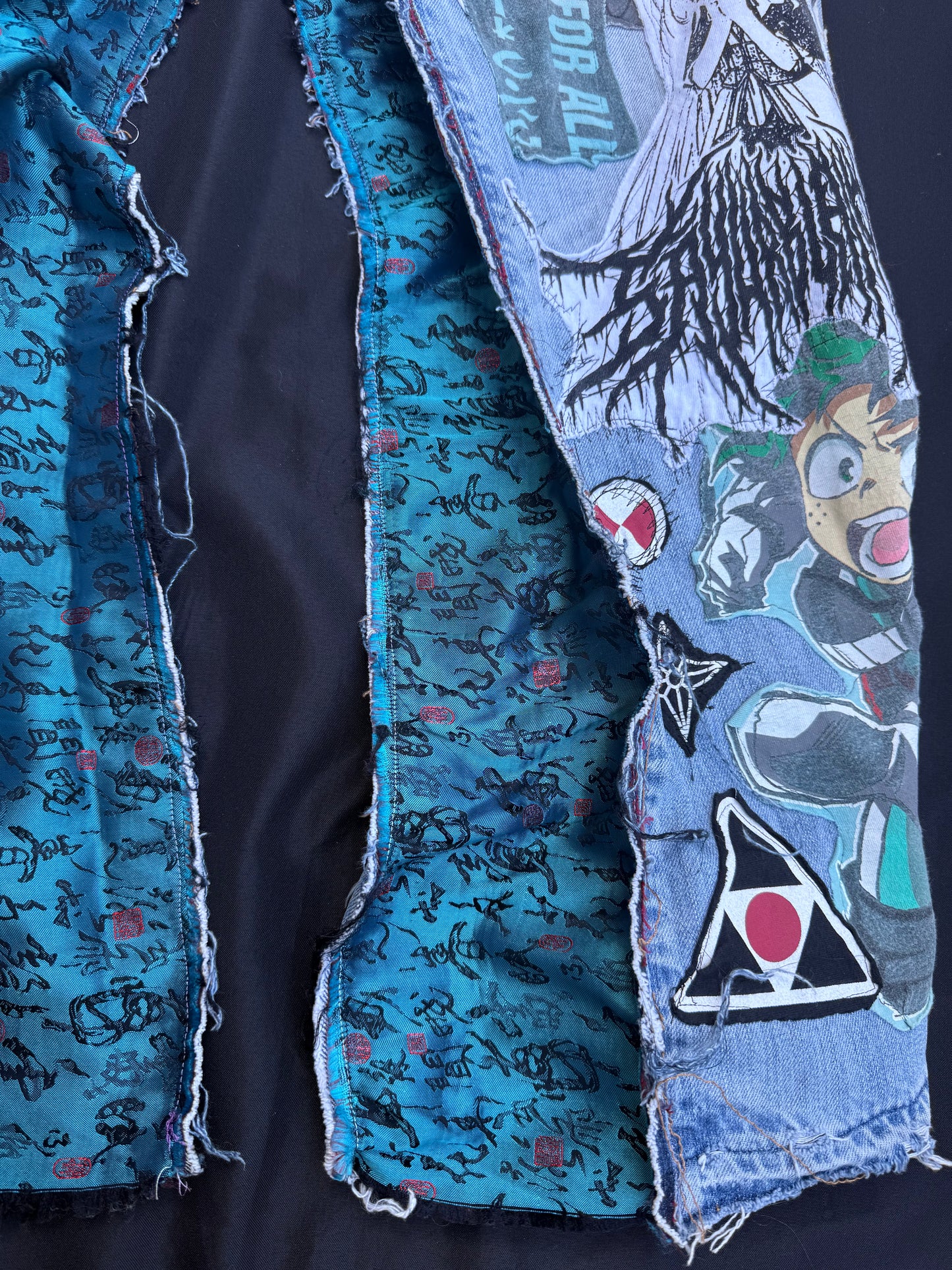 Anime collage patch jeans