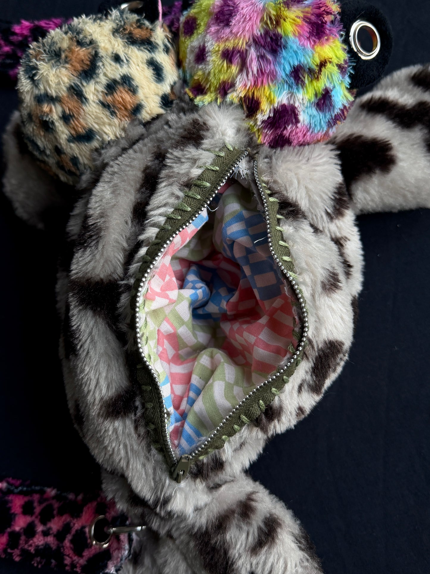 Unicorn + leopard + seal hybrid side bag